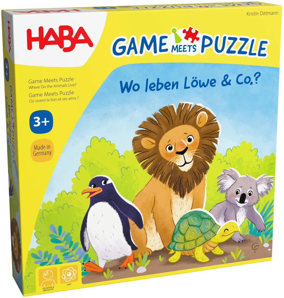 HABA Kinderspiel Suchspiel Game meets Puzzle Wo leben Löwe & Co.? 2011724001