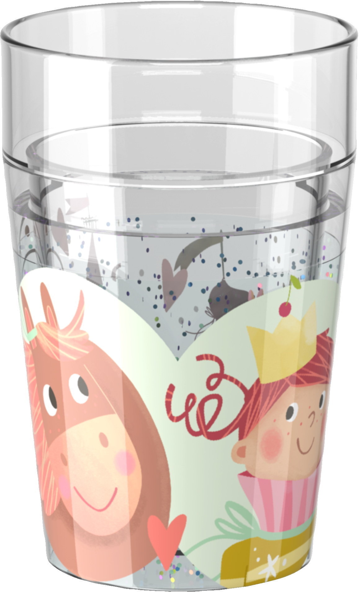 HABA Essen & Trinken Becher Glitzerbecher Prinzessin & Pferd 2 2012447005