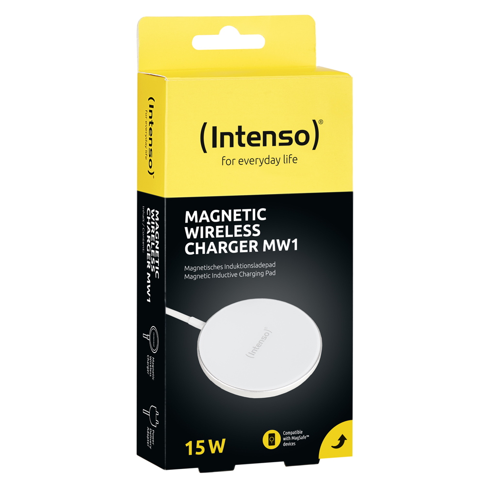 Intenso Magnetic Wireless Charger MW1 magnetisches Induktionsladepad weiß
