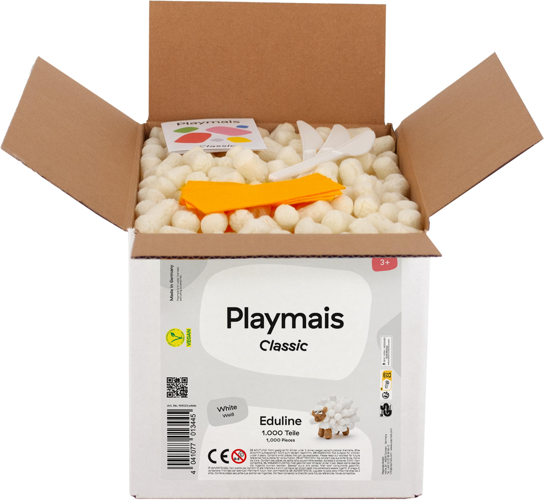 PlayMais Bastel Kreativität Eduline Classic Refill 1000 weiß white ab 3 Jahren