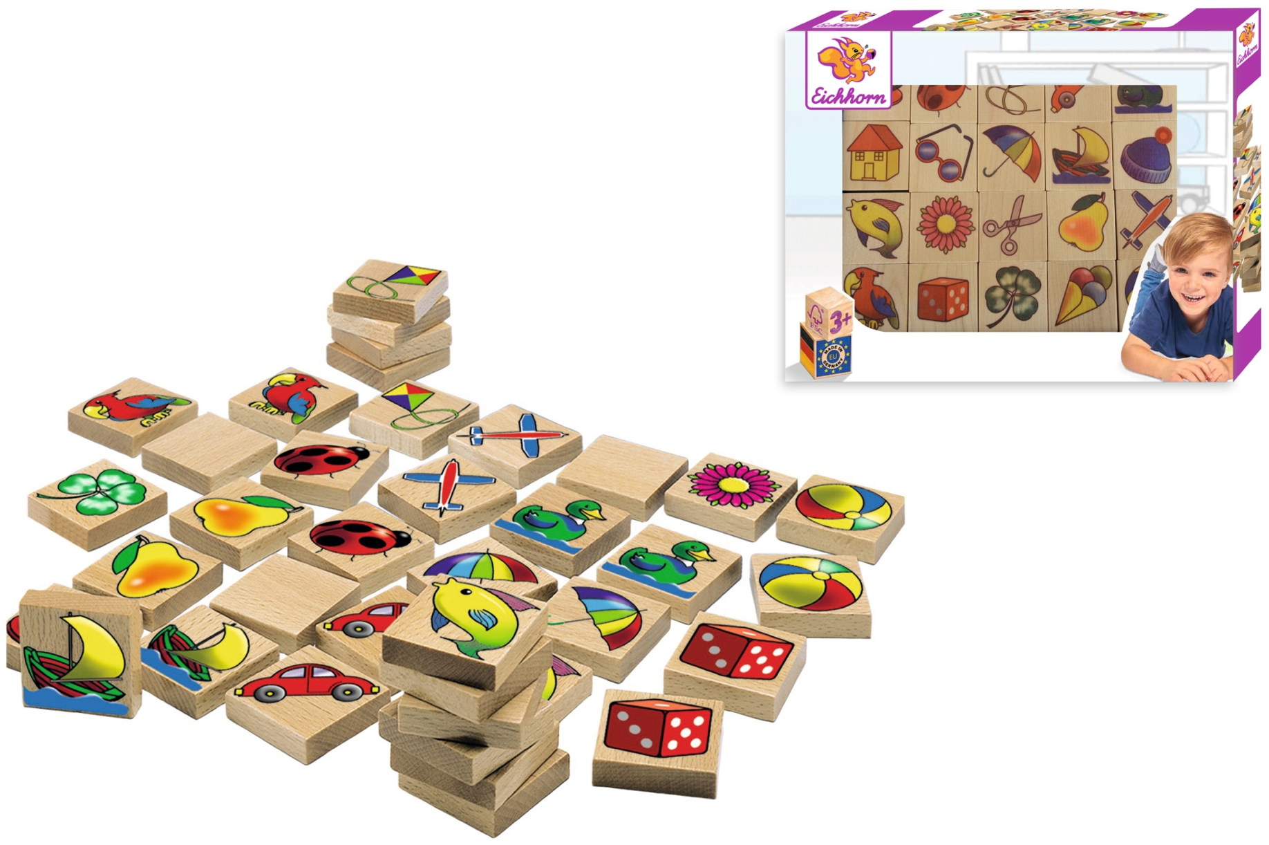 40 Holz Karten Eichhorn Kinderspiel Kartenlegespiel Memo 100072402