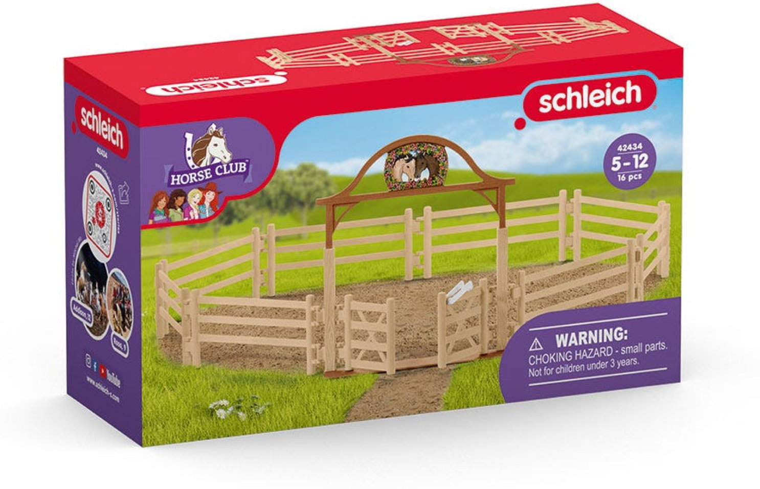 Schleich HORSE CLUB Pferdekoppel mit Eingangstor Set 10 Teile 42434