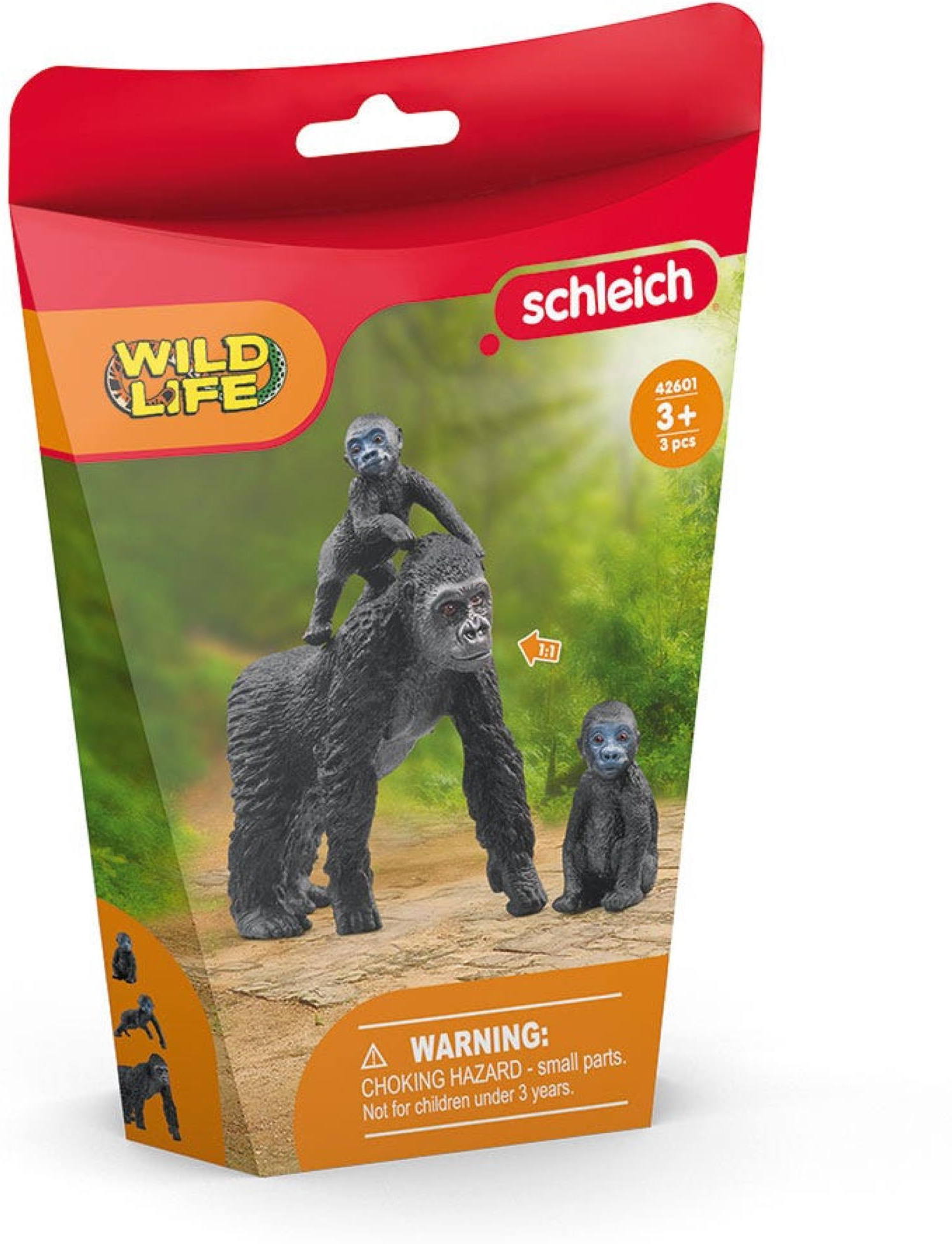 Schleich WILD LIFE Flachland Gorilla Familie 3 Figuren 42601
