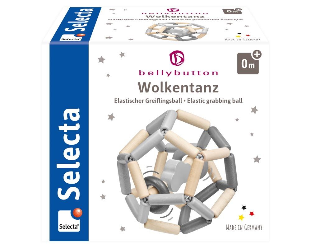 Bellybutton by Selecta Exklusic Holz Greifling-Ball Wolkentanz grau 64028