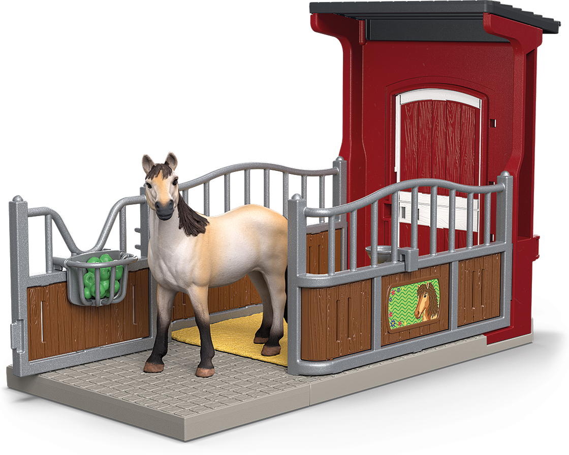 Schleich FARM WORLD Ponybox mit Mustang Stute Set 19 Teile 42724