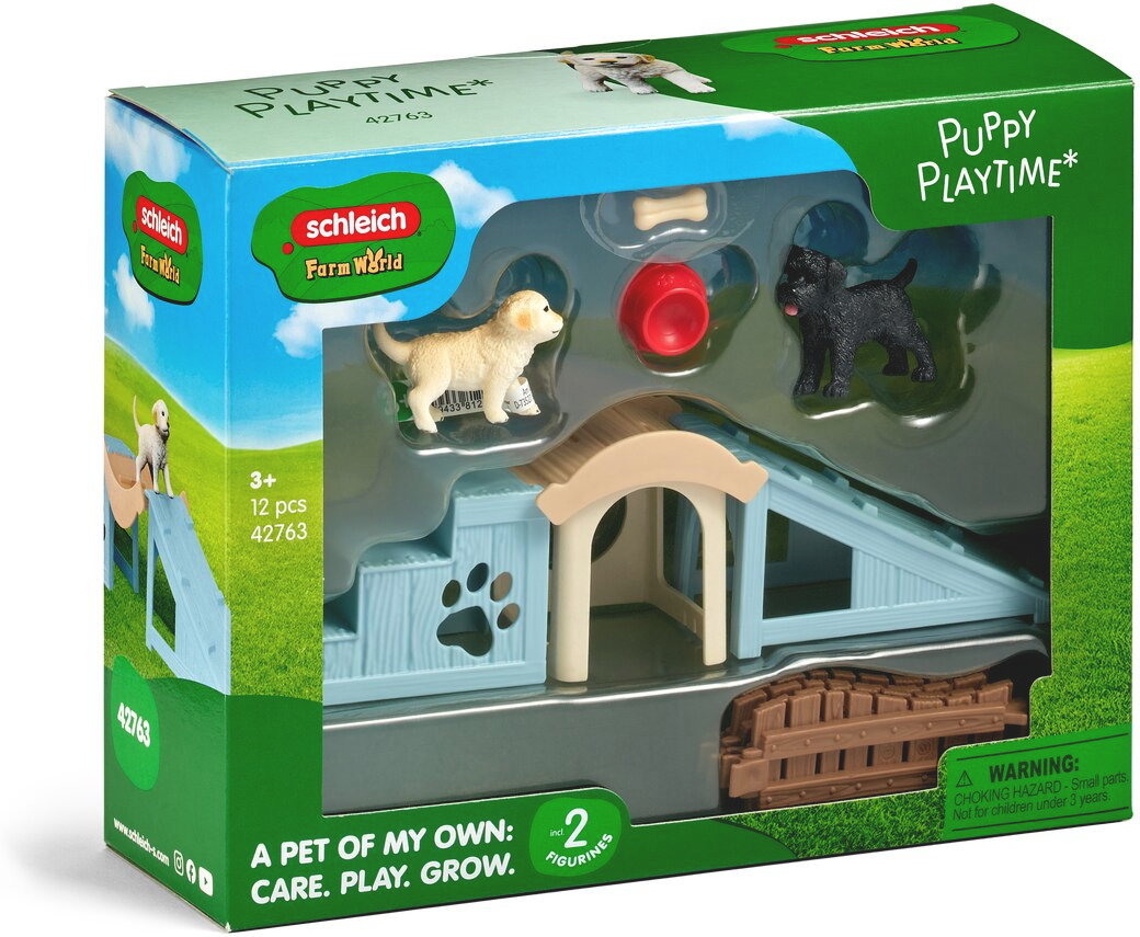 Schleich FARM WORLD Abenteuerzeit für Welpen Set 12 Teile 42763