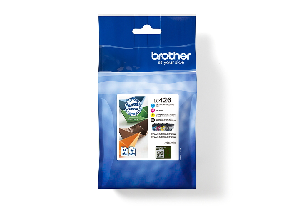 4 Brother Druckerpatronen Tinte LC-426 BK / C / M / Y Multipack
