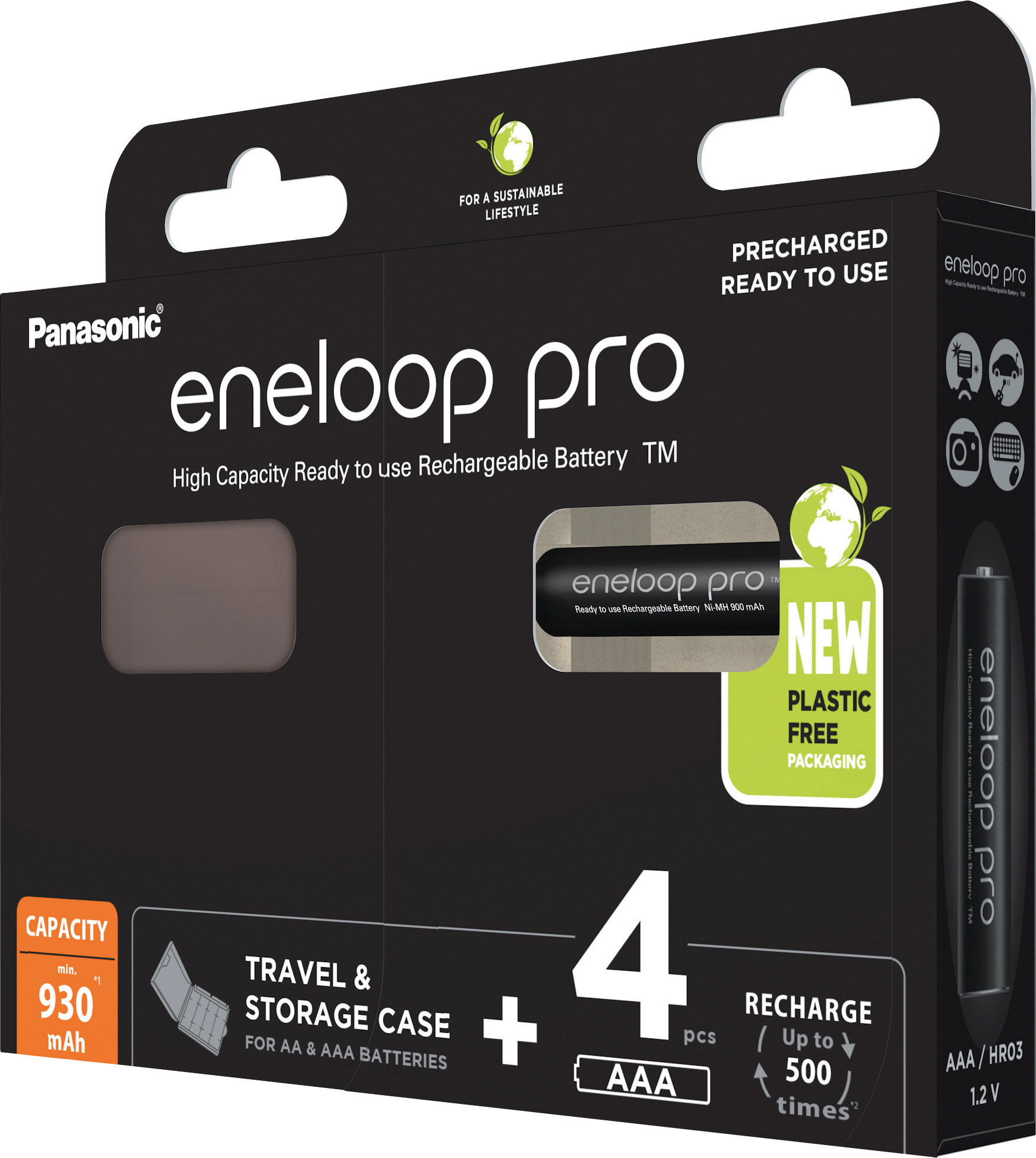 4 Panasonic Akku AAA 930mAh eneloop pro pre-charged in 4er Akkubox