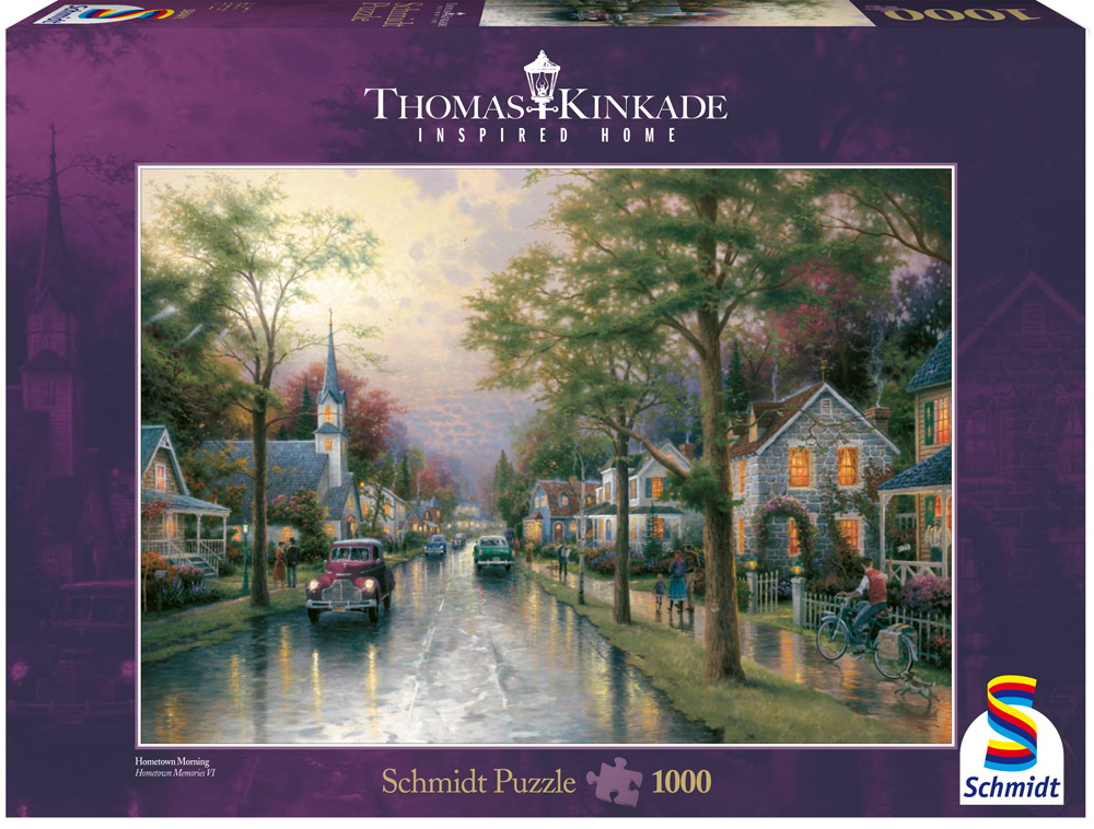 1000 Teile Schmidt Spiele Puzzle Thomas Kinkade Morgen in der kleinen Stadt 58441