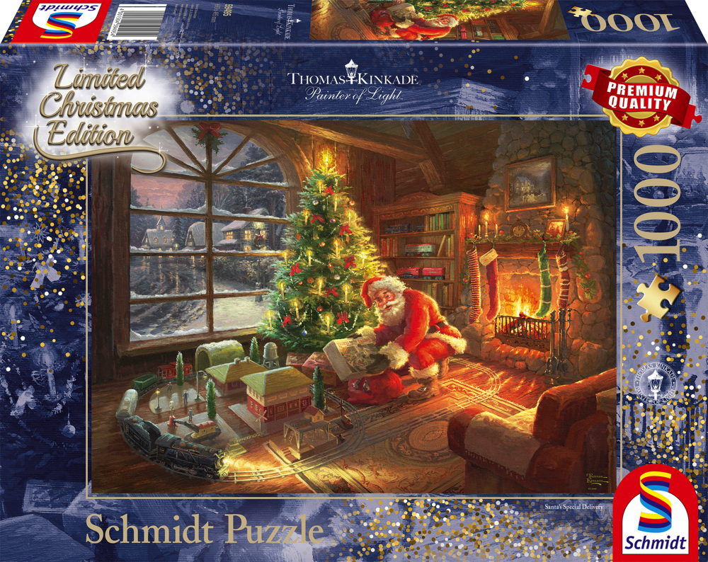 1000 Teile Schmidt Spiele Puzzle Thomas Kinkade Der Weihnachtsmann ist da! 59495