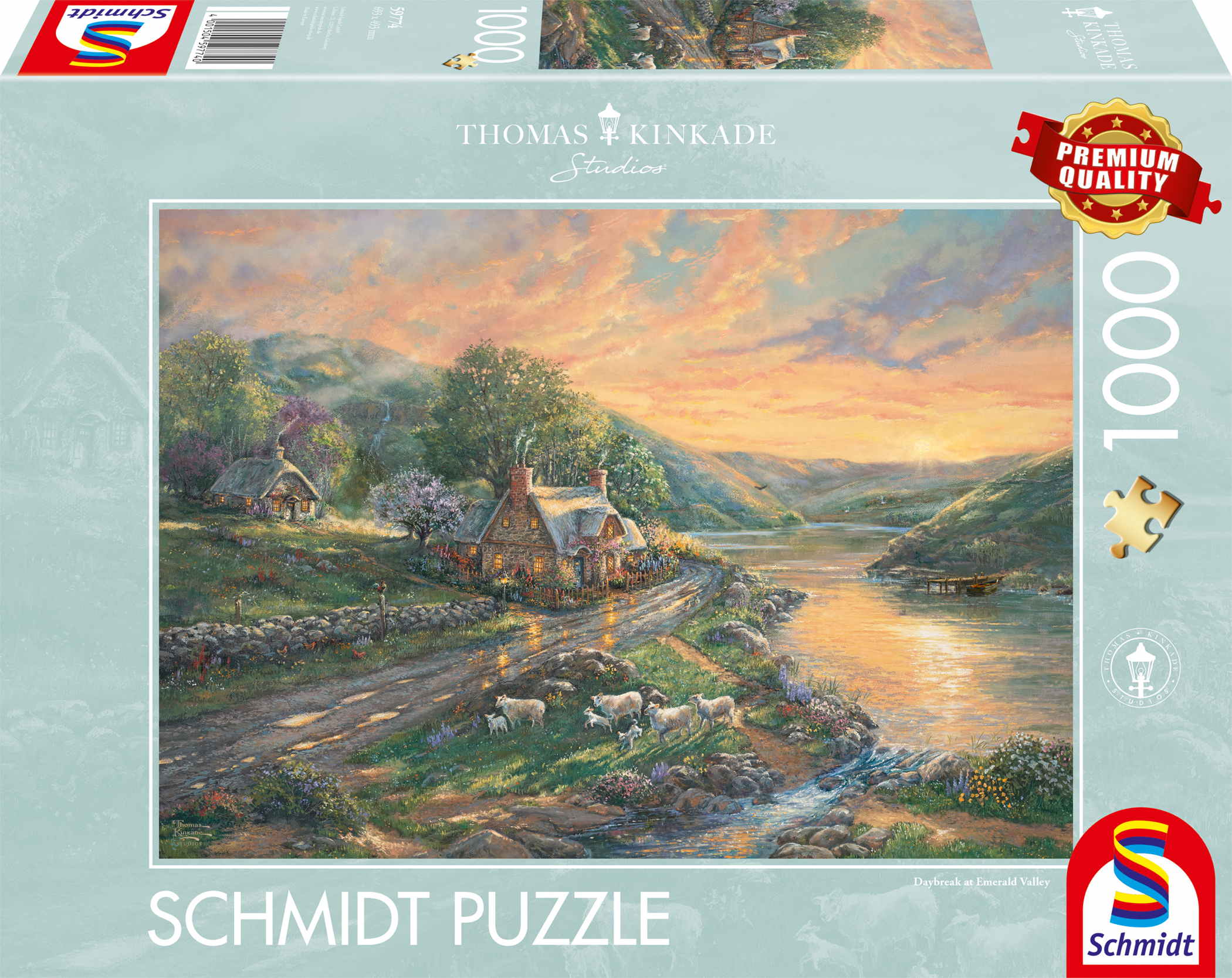 1000 Teile Schmidt Spiele Puzzle Thomas Kinkade Tagesanbruch im Emerald Valley 59774