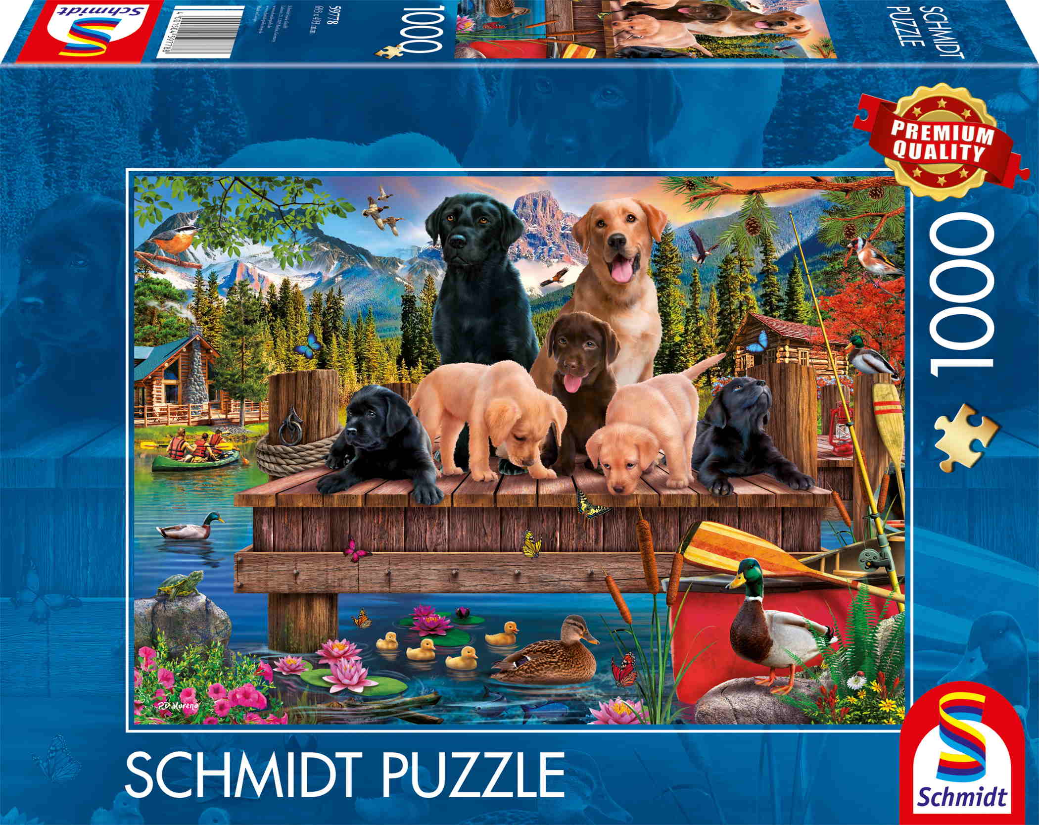 1000 Teile Schmidt Spiele Puzzle Hundefamilie am See 59778