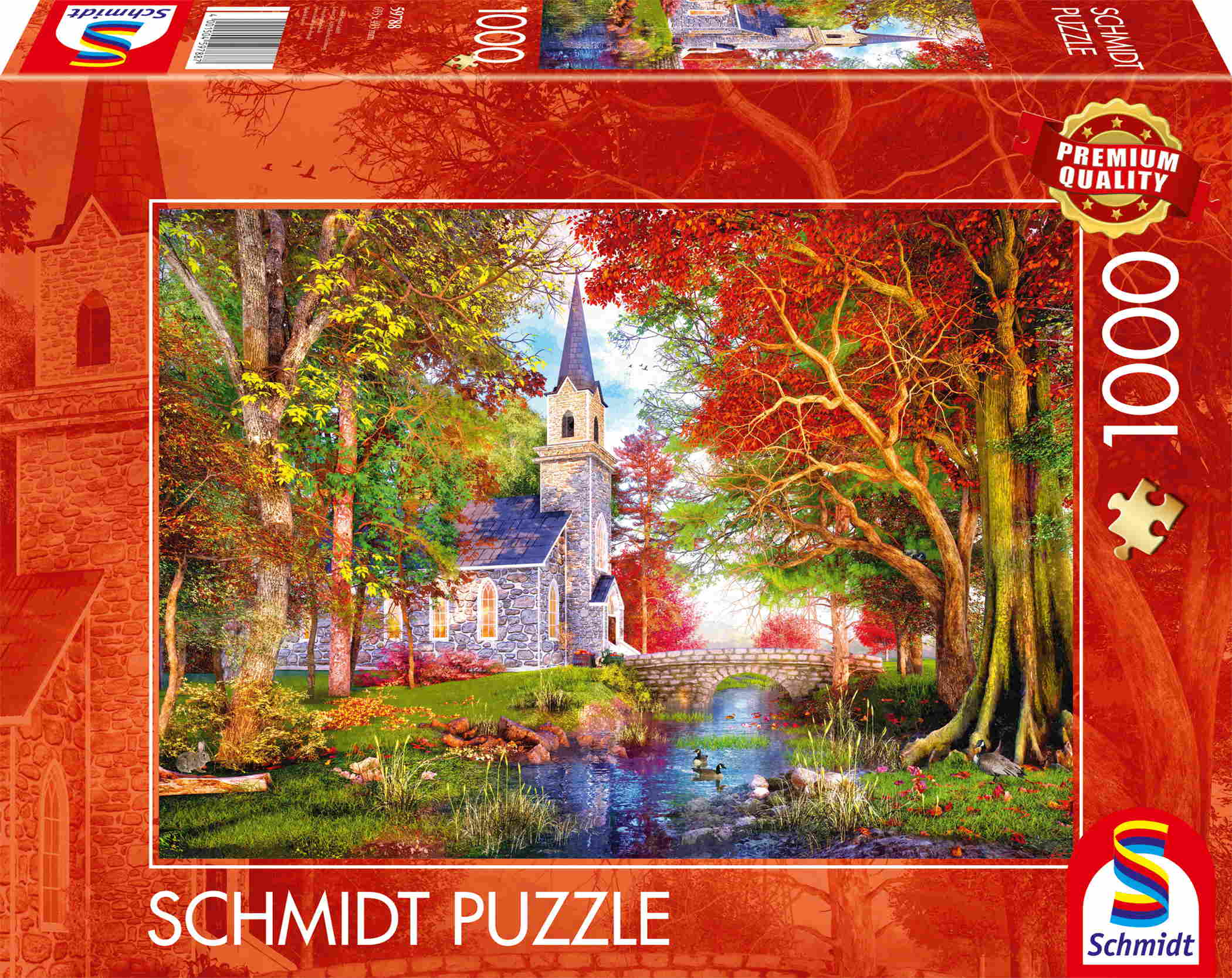 1000 Teile Schmidt Spiele Puzzle Kapelle im Herbstzauber 59788