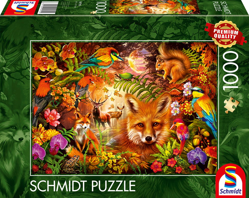1000 Teile Schmidt Spiele Puzzle Bl�ten, Fell und Federn 59795