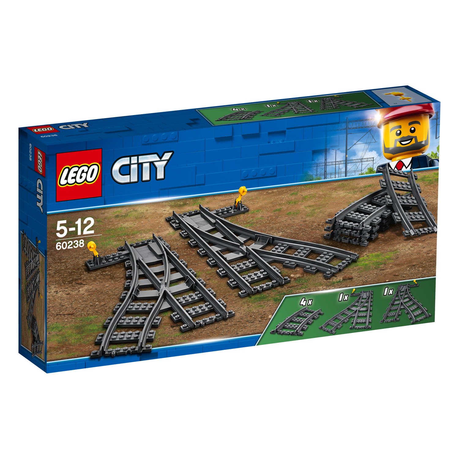 LEGO&reg; City Eisenbahn Weichen 8 Teile 60238