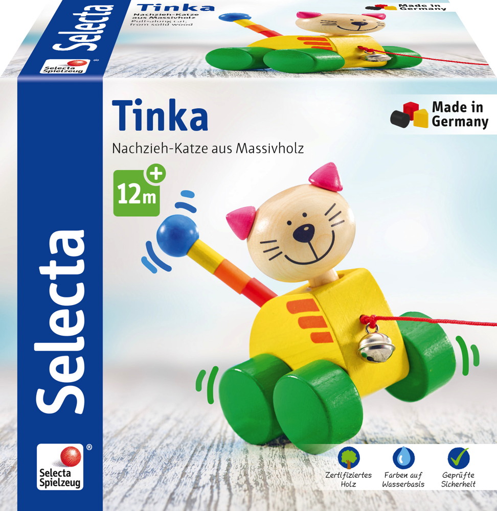 Selecta Kleinkindwelt Holz Rollspielzeug Tinka Nachzieh Katze 62035