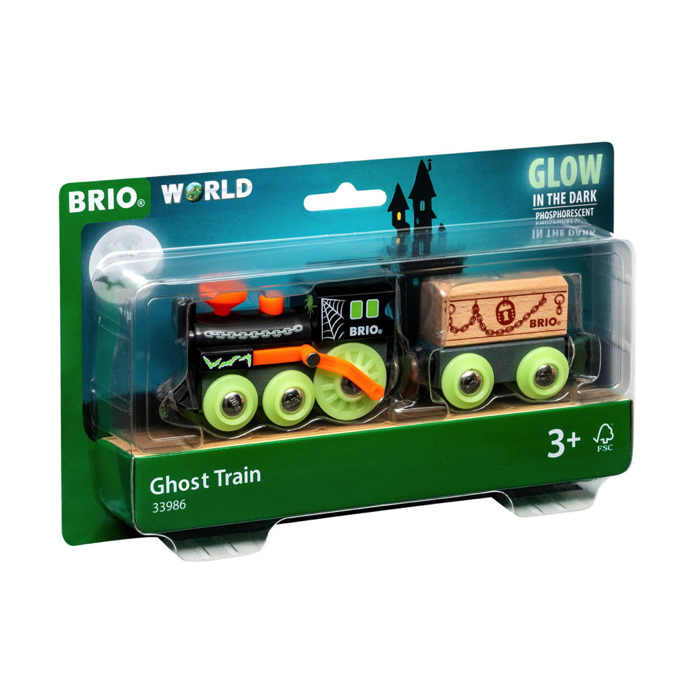 Brio World Eisenbahn Zug Geisterzug Glow in the Dark 3 Teile 33986
