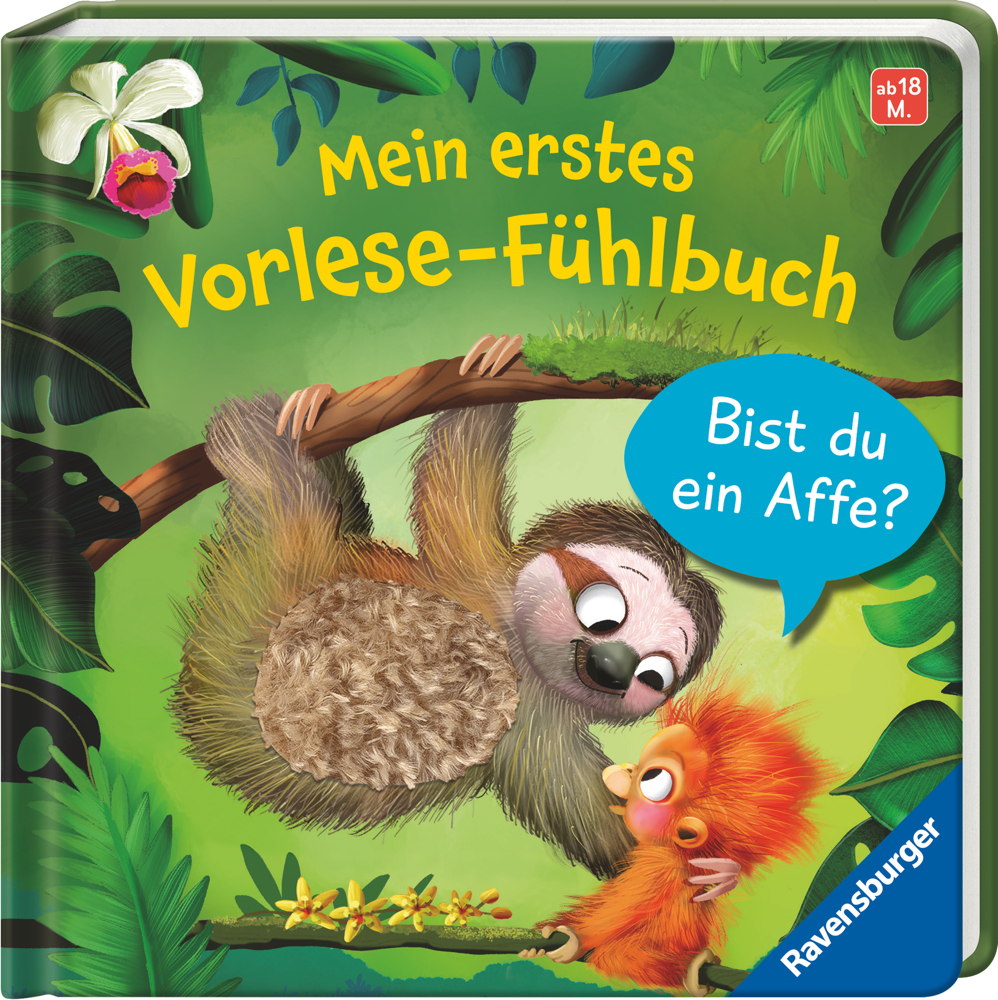 Ravensburger Buch Pappbilderbuch Mein erstes Vorlese-Fühlbuch Bist du ein Affe? 41797