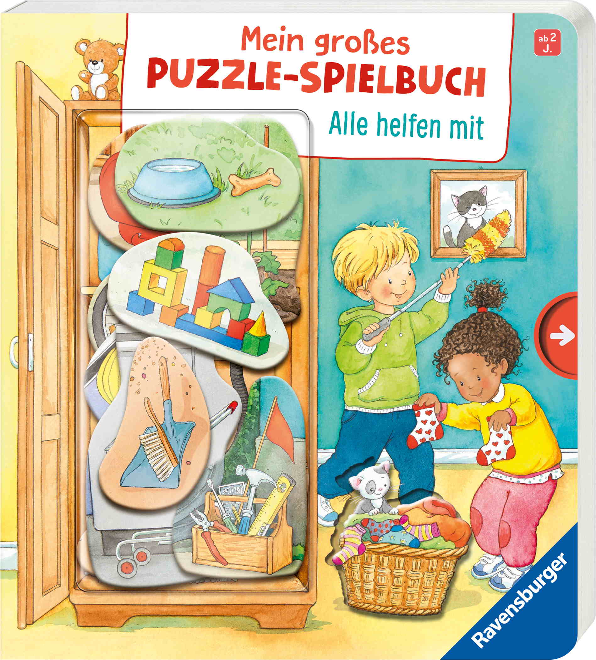 Ravensburger Buch Pappbilderbuch Mitmachen Mein großes Puzzle Spielbuch Alle helfen mit 42127
