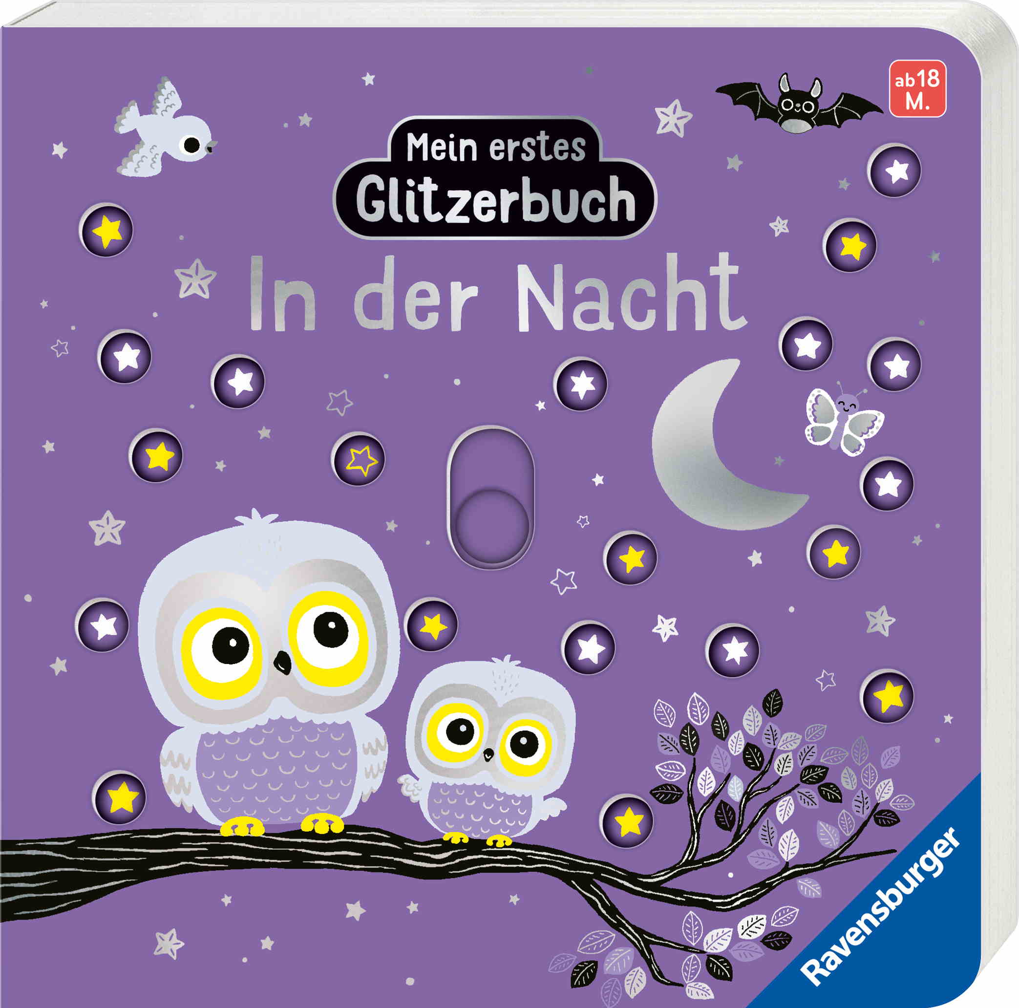 Ravensburger Buch Pappbilderbuch Mitmachen Mein erstes Glitzerbuch In der Nacht 42302