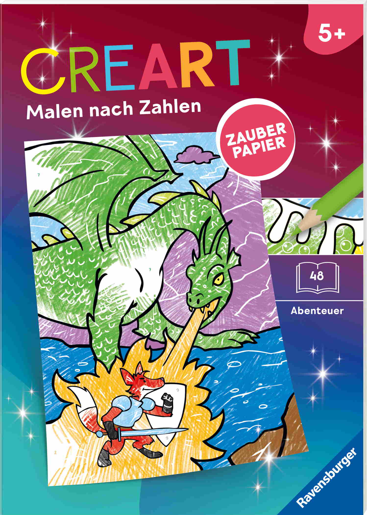 Ravensburger Buch Kreativität CreArt Malen nach Zahlen ab 5 Zauberpapier Abenteuer 48843
