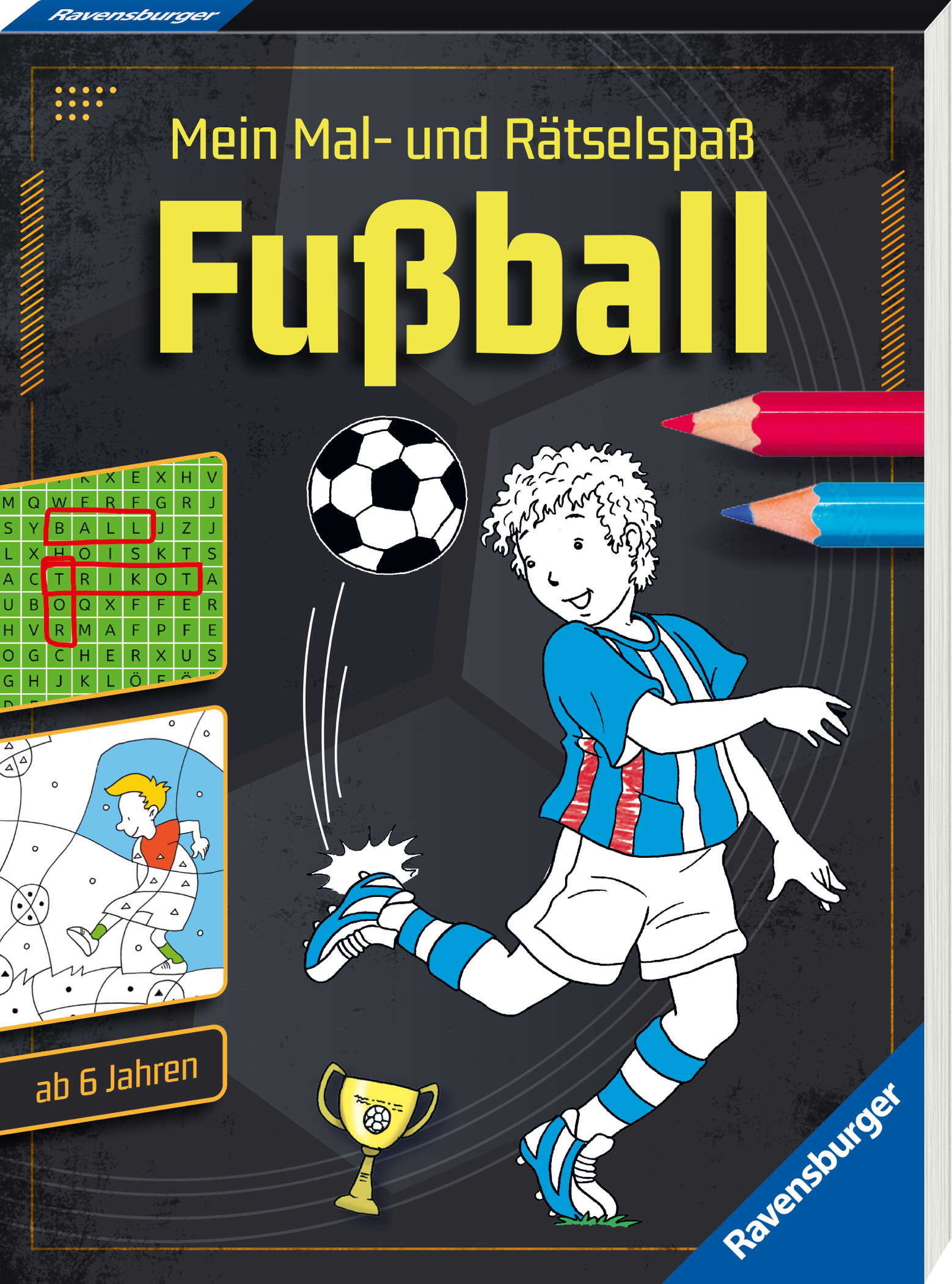 Ravensburger Buch Kindersachbuch Mein Mal- und Rätselspaß Fußball 48884