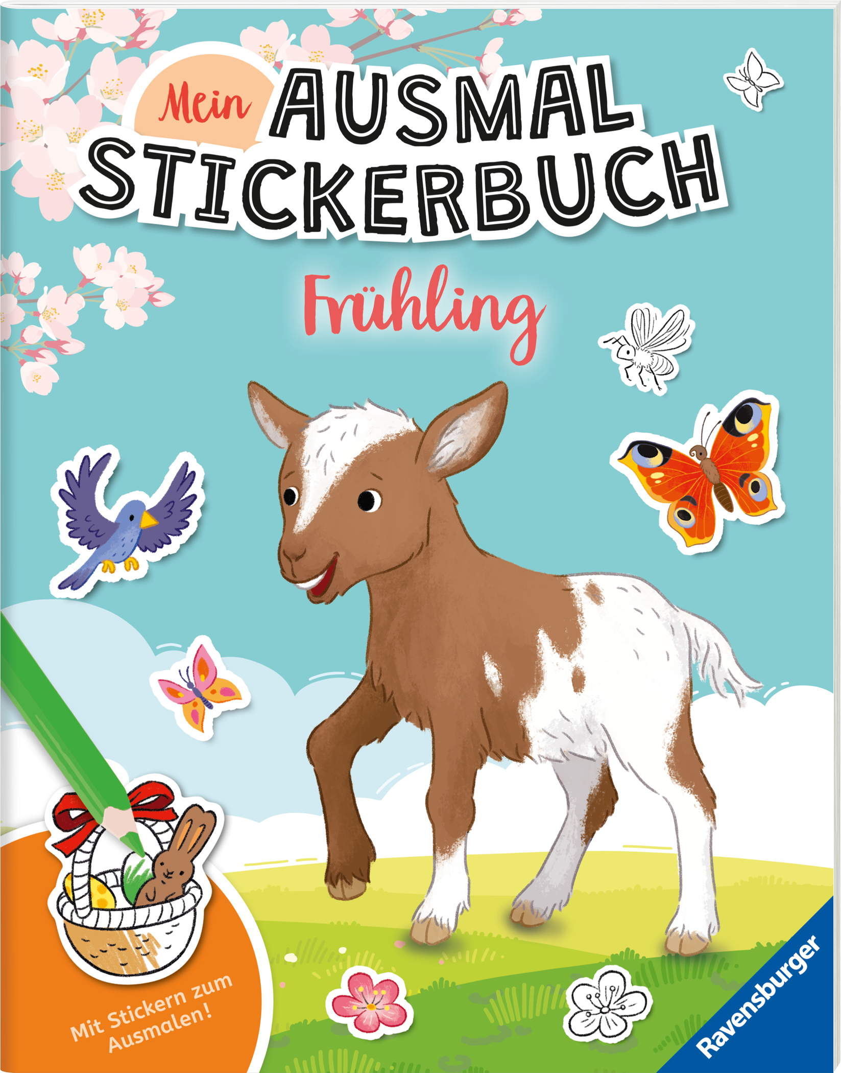 Ravensburger Buch Activity Mein Ausmalstickerbuch Frühling 48953