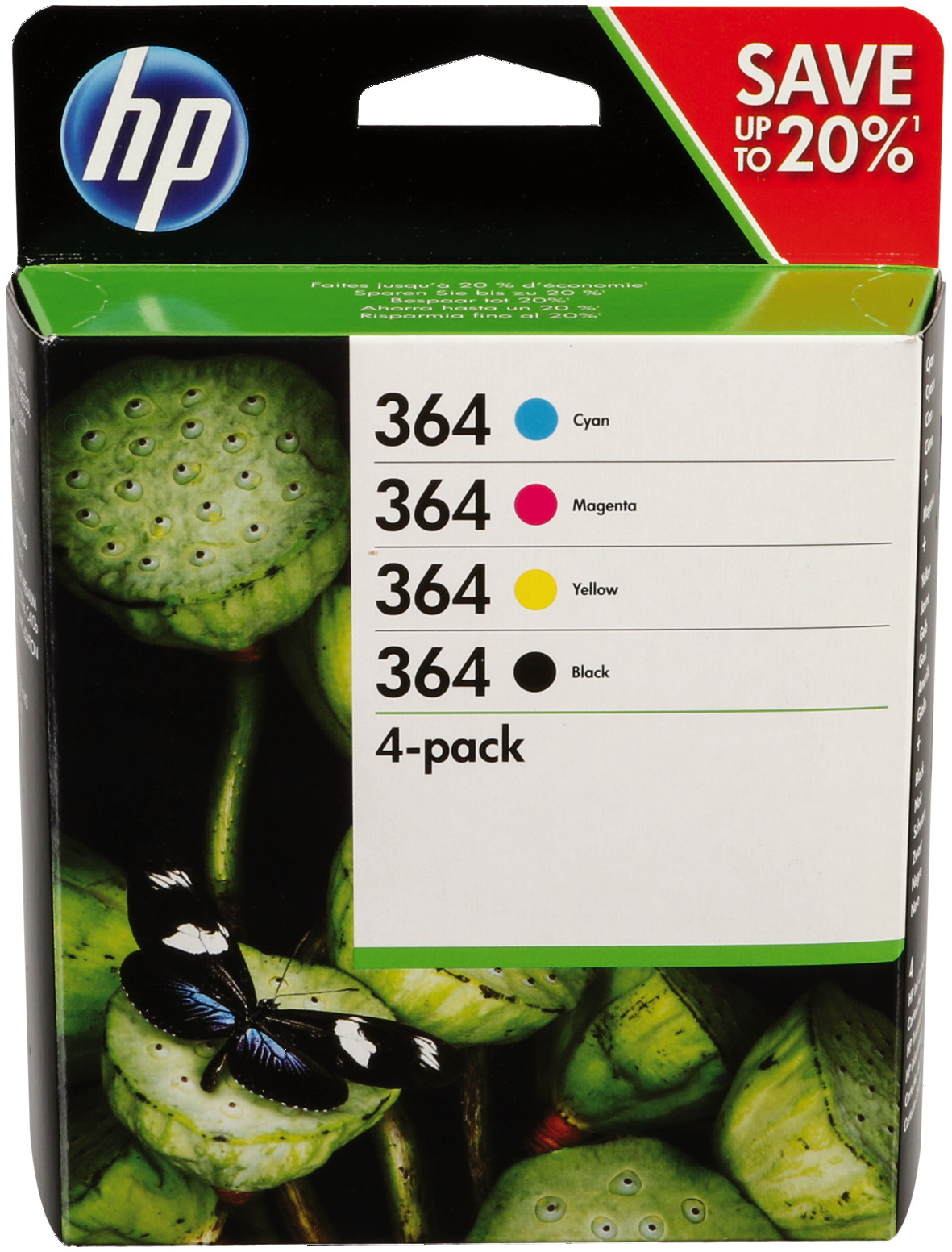4 HP Druckerpatronen Tinte Nr. 364 BK / C / M / Y Multipack