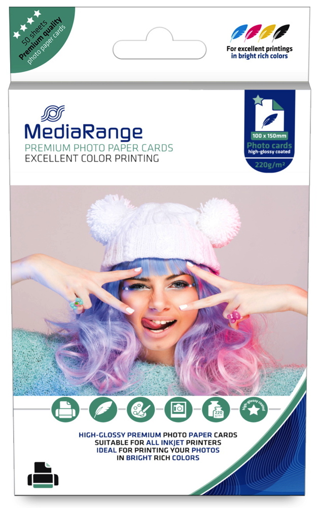 500 Mediarange Blatt Fotopapier DIN A6 high glossy glänzend einseitig 220 g/m²