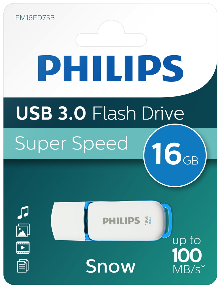 Philips USB Stick 16GB Speicherstick Snow wei� USB 3.0