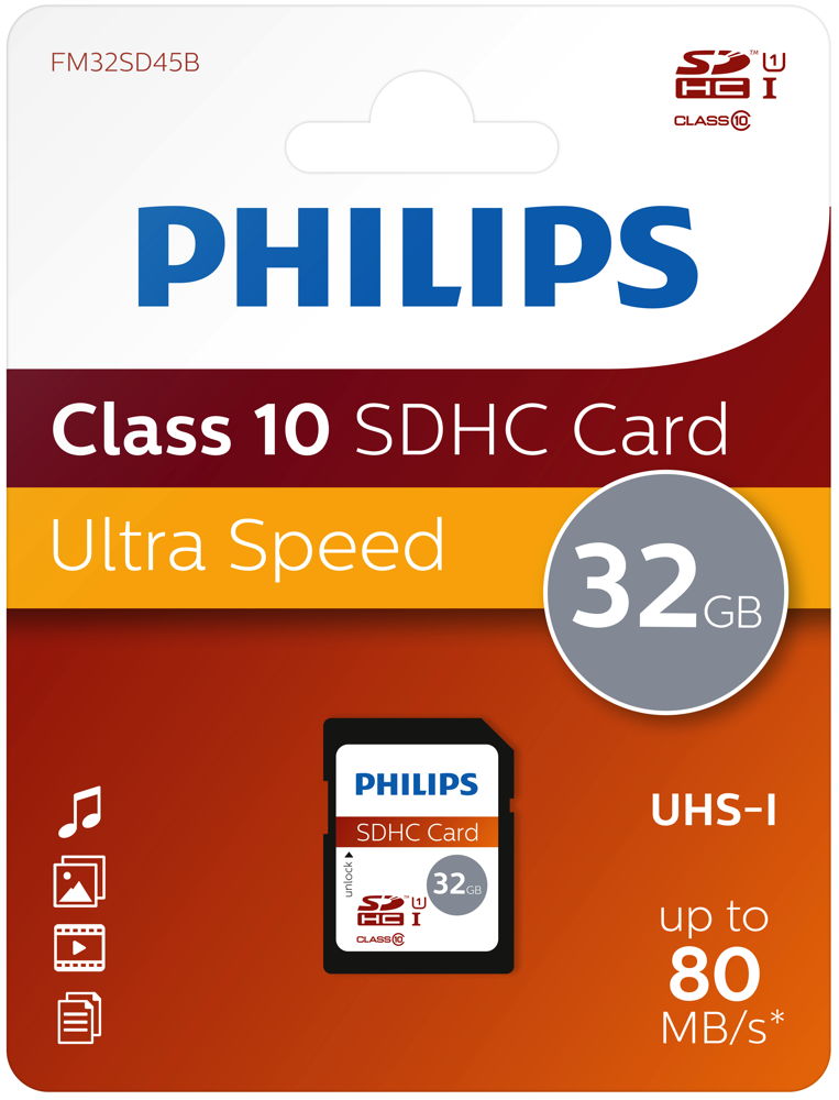 Philips SDHC Karte 32GB Speicherkarte UHS-I U1 Class 10
