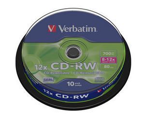 50 Verbatim Rohlinge CD-RW 700MB 80Min 12x Spindel