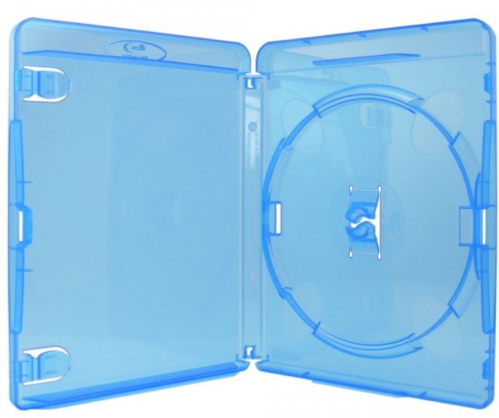 100 Amaray Blu-ray Hüllen 1er Box 15 mm für je 1 BD / CD / DVD blau