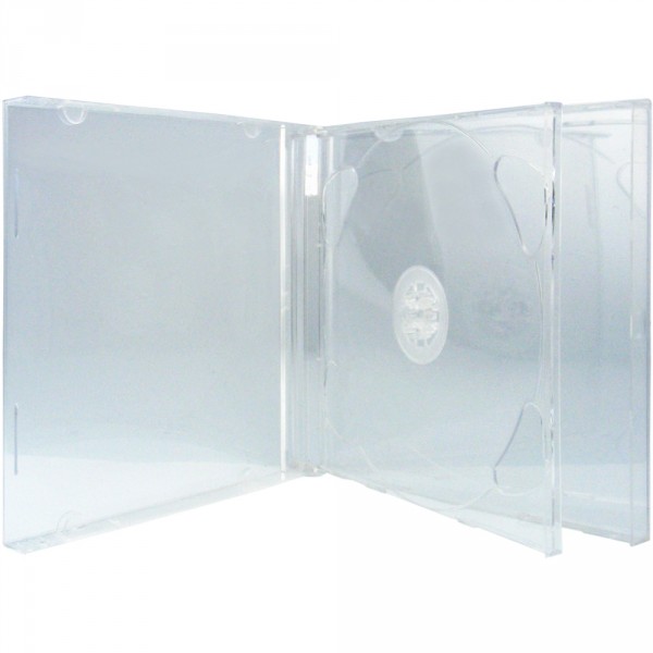 100 CD Hüllen 2er Jewelcase 10,4 mm für je 2 BD / CD / DVD transparent