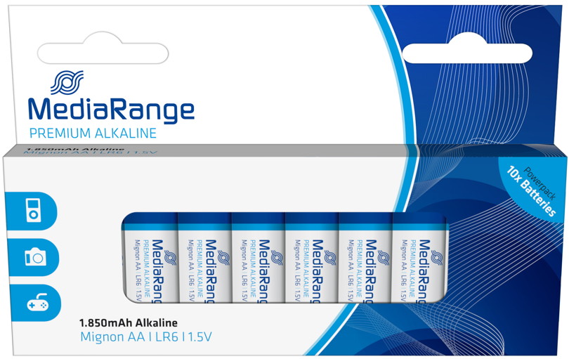 100 Mediarange Premium AA / Mignon Alkaline Batterien im 10er Karton