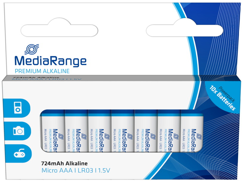 10 Mediarange Premium AAA / Micro Alkaline Batterien im 10er Karton