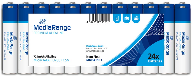 240 Mediarange Premium AAA / Micro Alkaline Batterien in 24er Folie