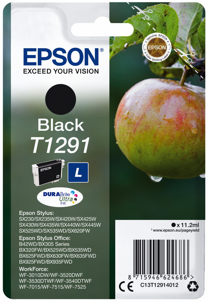 Epson Druckerpatrone Tinte T1291 BK black, schwarz